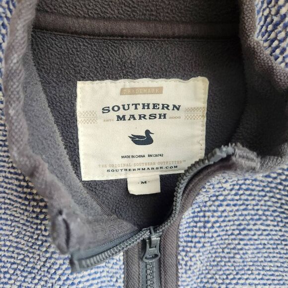 Southern Marsh Vest Mens Medium Sweater Alpaca Blue Fleece Cozy Outerwear Outdoo - Picture 4 of 6